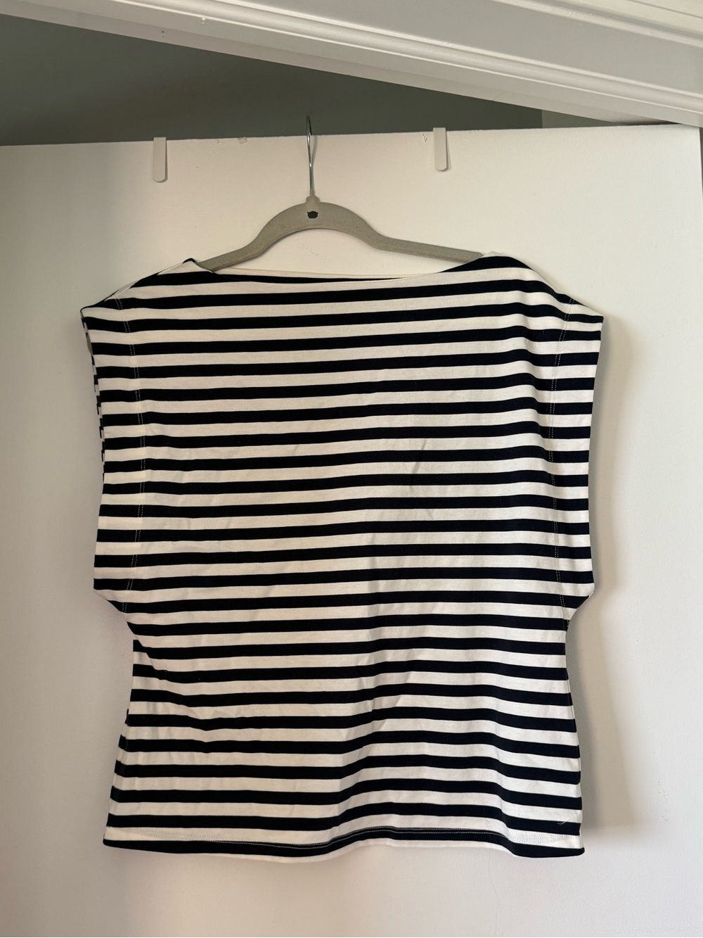 Navy and White Striped Top